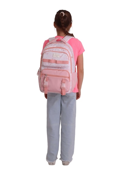 Calacilo Pleasant Kız Çocuk Kedi Baskılı Pembe İlkokul Okul Sırt Çantası - Beş Bölmeli - C4050
