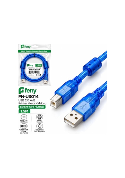 Feny Fn-u3014 1.5mt Usb 2.0 Yazıcı Kablosu Çift Filtreli