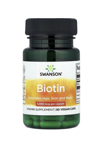 Swanson Vitamins, Biotin, 5,000 Mcg, 30 Vegan Caps