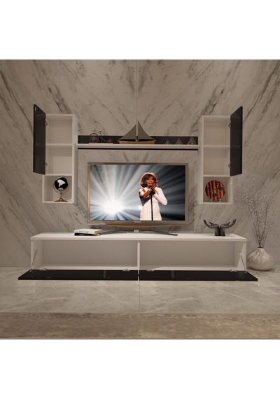 Decoraktiv Eko 5da Slm Std Tv Ünitesi Tv Sehpası Beyaz - Siyah