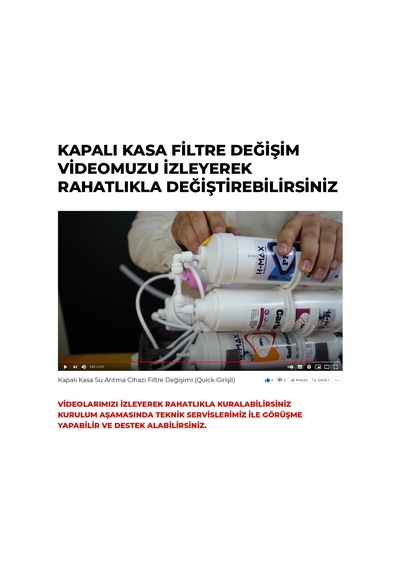 3Lü Filtre Seti Kapalı Kasa Su Arıtma Cihazı Filtresi