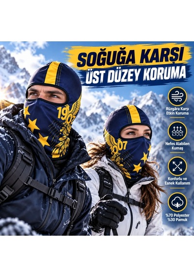 Teorastore Taraftar Maskesi Kışlık Unisex Termal Balaklava Boyunluk Nefes Alabilen Rüzgara Dayanıklı Kırmızı