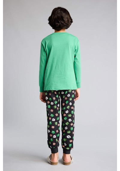 Defacto %100 Pamuklu Mınecraft 2'li Pijama Takımı Erkek Çocuk G9975A826SP