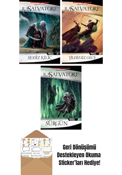 Sessiz Kılıç Drizzt Efsanesi 11. Kitap + Yıldızsız Gece Drizzt Efsanesi 8. Kitap + Sürgün Drizzt Efsanesi 2. Kitap