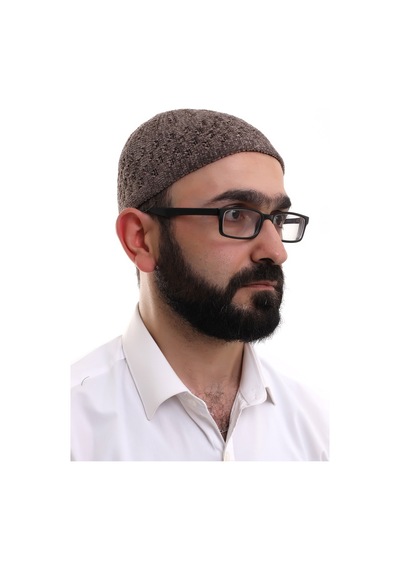 Sütlü Kahve Hasır Desen Kışlık Kadife Namaz Takkesi Kahverengi