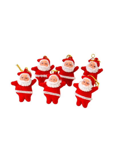 6 Adet Küçük Noel Baba Yılbaşı Çam Ağacı Süsü