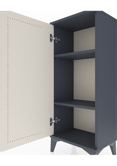 Arges Komodin 2 Raflı Tek Kapaklı 44x30x106 Antrasit-aytaşı Antrasit