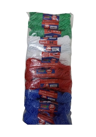 Kale Plastik Çamaşır İpi 20 Metre 24 Adet Bx40 Renkli