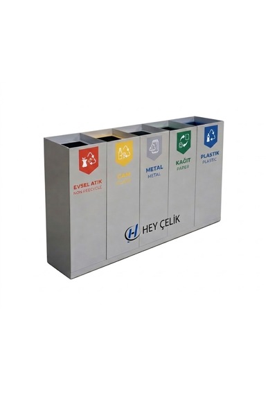 5 Li Sıfır Atık Geri Dönüşüm Kutusu Gd-751 Profesyonel Metal Atık Ayrıştırma Sistemi Hey Çelik