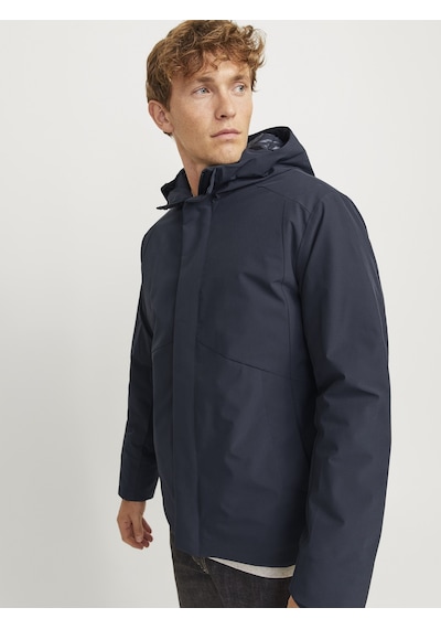 Jack & Jones Jack Jones Erkek Su Geçirmez Kapüşonlu Mont 12258405 Koyu Lacivert