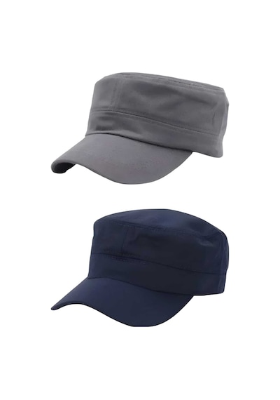 Uniquetrenders Unisex Pamuklu Castro Şapka 2 Adet Gri Lacivert Gri - Lacivert