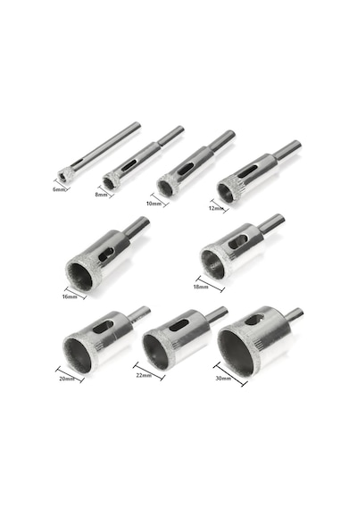Merttools 9 Parça Elmas Kaplama Delik Delme Uç Seti 6 30 Mm