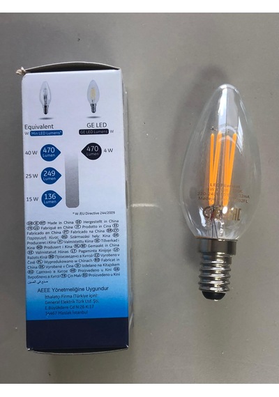 3 Adet General Elc. Rustik Led Lamba E14 4w 40w 470 Lümen 2700k S