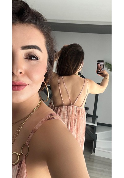 Marka Model Halkalı Batik Elbise Çok Renkli