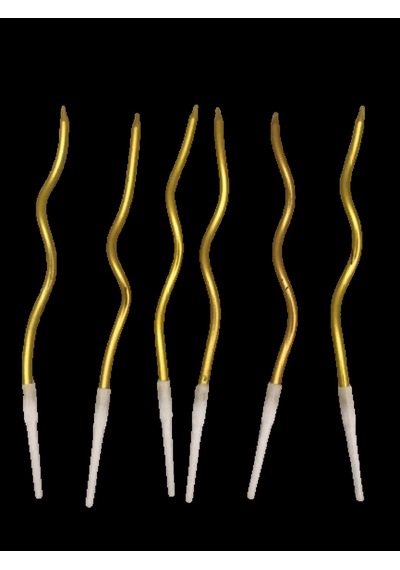 Delux Serisi Altın Rengi Salon Aksesuarı Kıvrımlı Fiğürlü Mum Gold