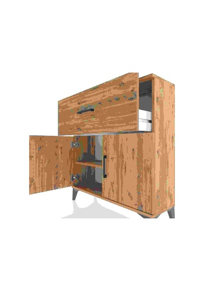 Arges Şifonyer Tek Raflı Tek Çekmeceli 2 Kapaklı 88x30x96 Çam-çam Atlas Çam