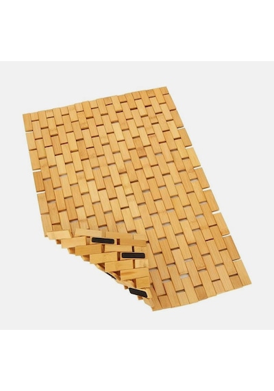 Bambu Kaydırmaz Banyo Matı Bambu Paspas 40x66 Cm Açık Kahve