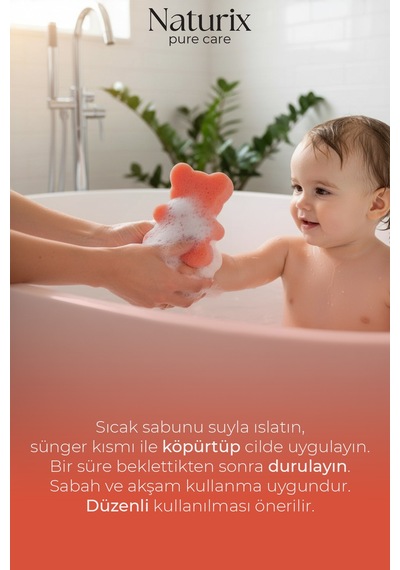 Naturix Ayıcık Şekilli Süngerli Çilekli Çocuk Sabunu 150 G
