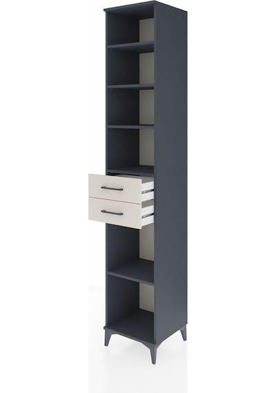 Hyperion Dolap 5 Raflı 2 Çekmeceli 44x44x243 Antrasit-aytaşı Antrasit
