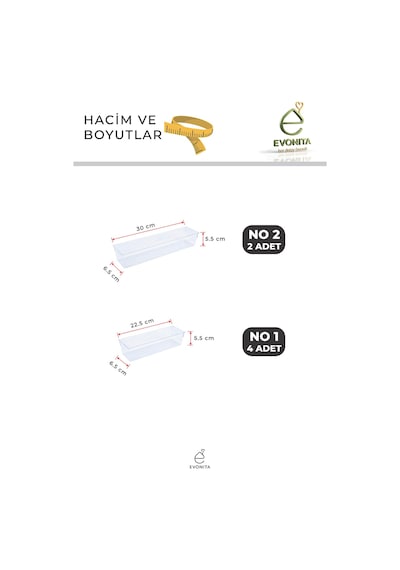 6 Parça Çekmece İçi Organizer Seti Şeffaf Makyaj Ve Mutfak Çekmece Düzenleyici Bölmeli Organizer Set