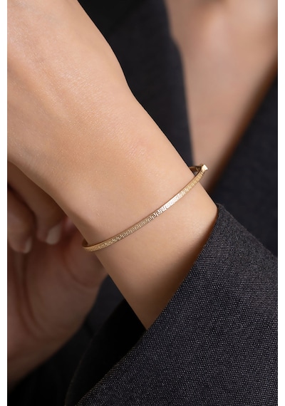 14 Ayar Altın Sık Greek Desenli Kelepçe Bilezik
