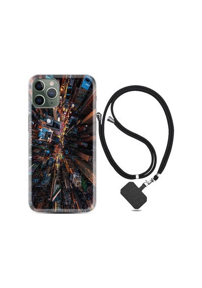 Apple iPhone Uyumlu Iphone 12 Pro Max Kılıf Desenli Silikon Boyun Askılı City 1341