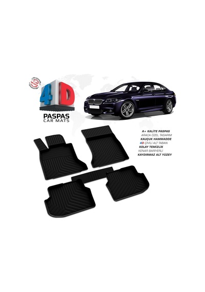 Bmw 5 Serisi F10 4d Araca Özel Havuzlu Kauçuk Paspas 2010-2013