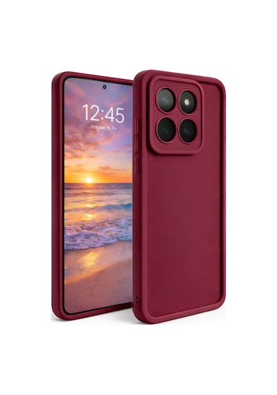 Mi 14t Pro Uyumlu Kamera Çıkıntılı Mat Silikon Telefon Kılıfı Bordo