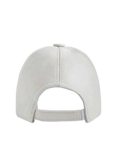 Unisex %100 Deri Arkadan Ayarlanabilir Baseball Kep Şapka Beyaz