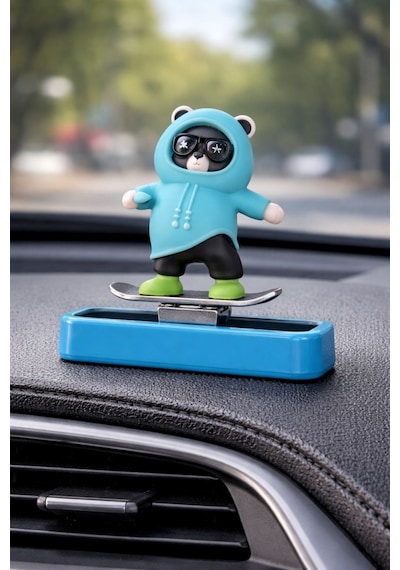 Araç İçi Numaratör Mavi Panda Figürlü Park Telefon Numarası Gizlenebilir