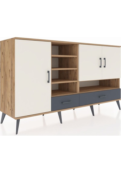 Hyperion Konsol 8 Raflı 2 Çekmeceli 3 Kapaklı 176x44x99 Çam-aytaş Çam-aytaşı/antrasit Hyperion Konsol 8 Raflı 2 Çekmeceli 3 Kapaklı 176x44x99 Çam-aytaş Çam-aytaşı/antrasit