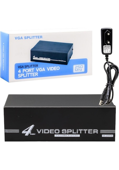 Powermaster Pm-6228 4 Portlu 250 Mhz Monitör Çoklayıcı Vga Splitter Dağıtıcı-193437