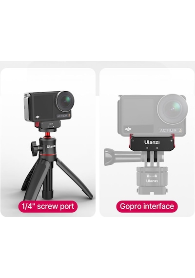 Ulanzi Oa-11 Osmo Action 3/4/5 Uyumlu Manyetik Katlanabilir Çift Bağlantı Aparatı 2843a