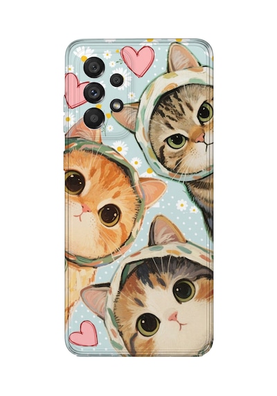 Samsung Galaxy M52 Uyumlu Baskılı Şeffaf Telefon Kılıfı Koleksiyon: Kawaii Cat 8