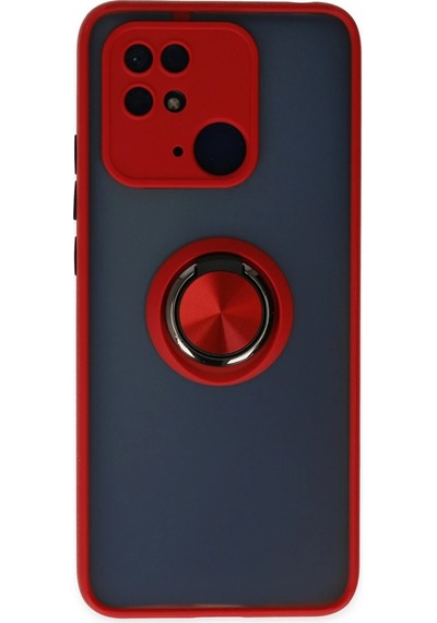 Newface Xiaomi Poco C40 Kılıf Montreal Yüzüklü Silikon Kapak Semeglbl - 72 - Kırmızı