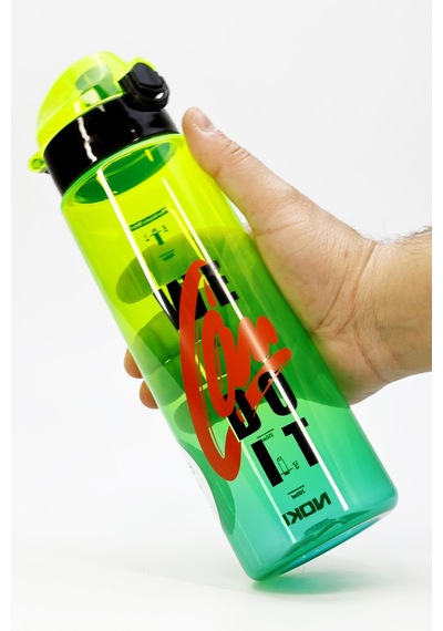 Su Matarası Tritan Geniş Ağız Su Şişesi Grafiti Spor Matarası Suluğu Bpasız 800 Ml Yeşil 0104