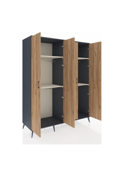 Kronos Gardrop 4 Raflı 4 Kapaklı 4 Askılı 176x59x221 Antrasit-çam/aytaşı Beyaz Kronos Gardrop 4 Raflı 4 Kapaklı 4 Askılı 176x59x221 Antrasit-çam/aytaşı Beyaz