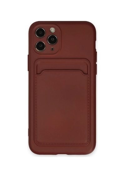 Apple iPhone Uyumlu 11 Pro Kılıf Kelvin Kartvizitli Silikon - Bordo Bz8683140168216