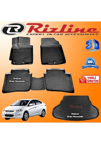 Accent Blue 3D Paspas + Bagaj Havuzu 2011-2019 Arası Set Rizline N11.23657