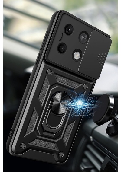Newface Xiaomi Redmi Note 13 4g Kılıf Pars Lens Yüzüklü Silikon - Yeşil Yeşil