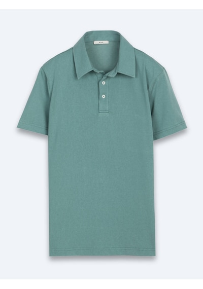 Kip Koyu Haki Düz Pamuk Karışımlı T-shirt