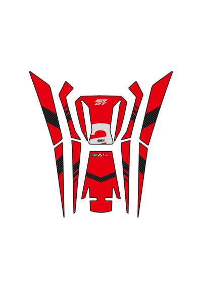 GP Kompozit Aprilia SR GT 125 / 200 2022-2023 Uyumlu Tank Pad Kırmızı