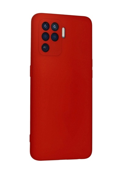 Oppo Reno 5 Lite Kılıf Nano İçi Kadife Silikon - Kırmızı -