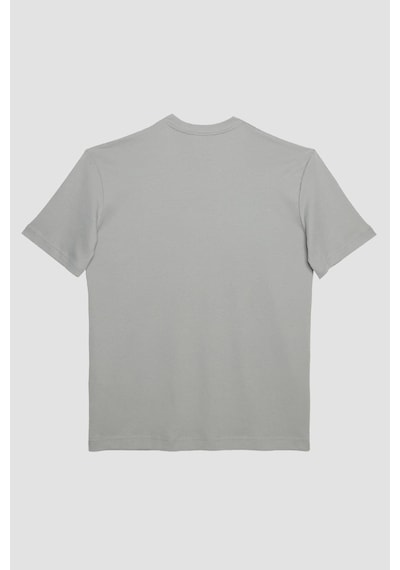 Tudors Unisex Oversize Geniş Kesim Pamuklu Yumuşak Dokulu Basic Bisiklet Yaka Gri Tişört-31706-gri Gri