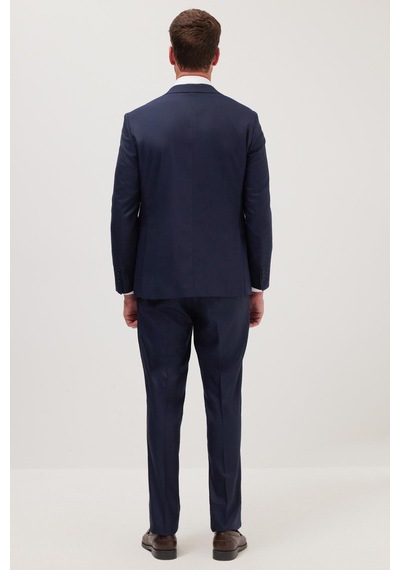 Tudors Erkek Slim Fit Mono Yaka Koyu Lacivert Takım Elbise-41300 Koyu Lacivert