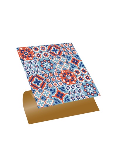 Tink Kendinden Yapışkanlı Kontrast 4'lü Karo Desenli Pvc Karo 30x30 Cm