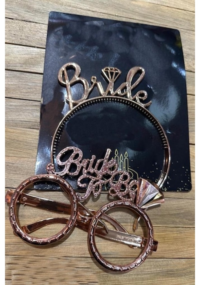 Beysüs Bride To Be Tac Gözlük Set Rosegold