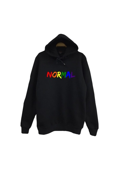 Normal Baskılı Sweatshirt Siyah