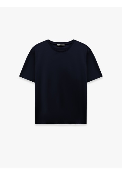 Koton Pamuklu Regular Fit Bisiklet Yaka Kısa Kollu Basic Tişört Lacivert 6sam10429mk