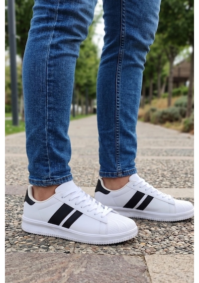 In Step Daily-comfort Beyaz-siyah Erkek Sneaker Beyaz - Siyah